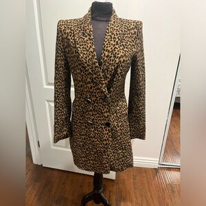 Animal print coat knee high